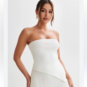 Meshki Sydney asymmetrical strapless knit top NWT